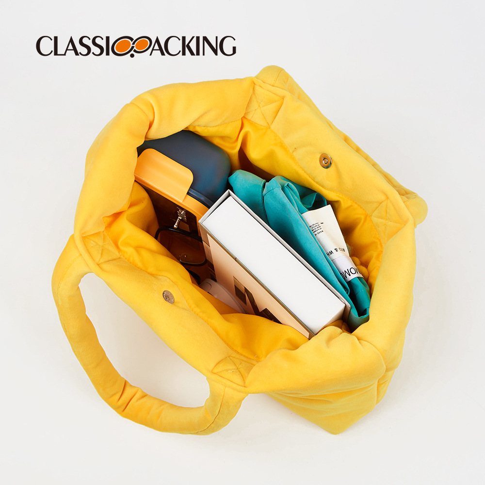 Bolso de hombro de las mujeres artísticas japonesas del todo-fósforo con el logotipo impreso Bolsa de terciopelo al por mayor de la fábrica bolsa de asas simple del color sólido