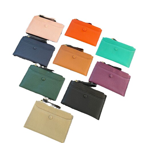 Genuine leather coin purse card holder all-in-one bag women's thin zipper large capacity first layer cowhide card holder small wallet wholesale
