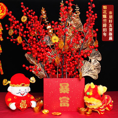 Hongzhi Love Spring Festival & New Year Decorative Flower Arrangements, Fortune Baskets, Festive Ornaments, and Prosperity Fruit Displays for Event Decorations and Scene Setup