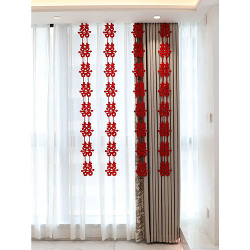Wedding Room Decoration Set, Long String Happy Chinese Character Window Decals, 3D Butterfly Happy Pull Flower for New Room Bedroom Decoration