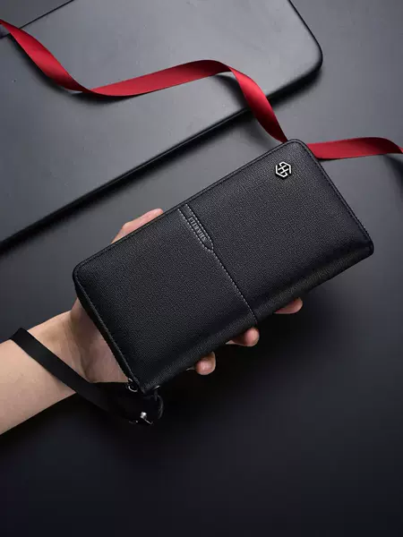 Men's Long Wallet Cross-Border Hot-Selling New Zipper Large-Capacity Mobile Phone Bag Clutch Bag Koшелек