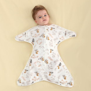 Newborn Baby Anti-Scare Starfish Sleeping Bag Pure Cotton Baby Anti-kick One-piece Swaddling Towel Universal
