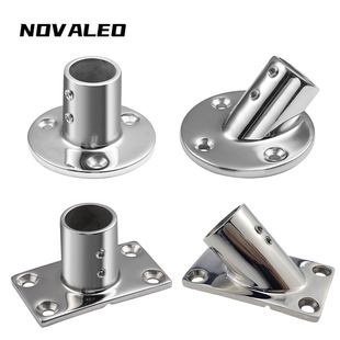 60/90 Degree Square and Round Tube Base 22/25mm Yacht 316 Stainless Steel Marine Railing Handrail Fixed Base