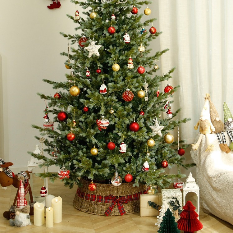 Personalizada transfronteriza árbol de Navidad nórdica base árbol de cerco hecho a mano decoración de falda plegable árbol de Navidad cerco de árbol