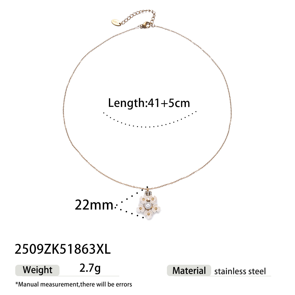 Collar de acero inoxidable TENA Europa y los Estados Unidos colgante de flores de nicho lujoso colgante de collar de acero de titanio para mujeres no se desvanecen image 7