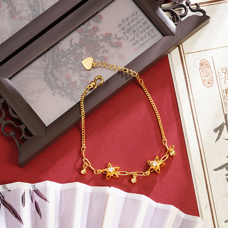 S3430 pulsera de flores huecas