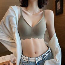 果冻条磨毛内衣女小胸聚拢收副乳防下垂无痕软支撑新款文胸无钢圈