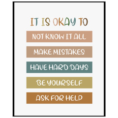 Boho做你自己沒關係英文箴言教室裝飾兒童藝術遊戲室裝飾掛畫代發