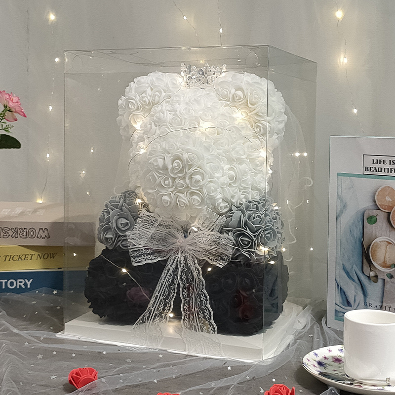 SF Express Eternal Flower Rose Bear 520 Día de San Valentín Regalo de Tanabata Día de la Madre Ramo de novia Regalo de cumpleaños