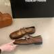 Buguwu Mori Style Round Toe Retro Niche Brown Mary Jane Single-layer Shoes Women's 2025 Spring and Autumn Ballet Style Small Leather Shoes Women