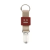 Apricot (silver metal hat clip) brown square smiley face