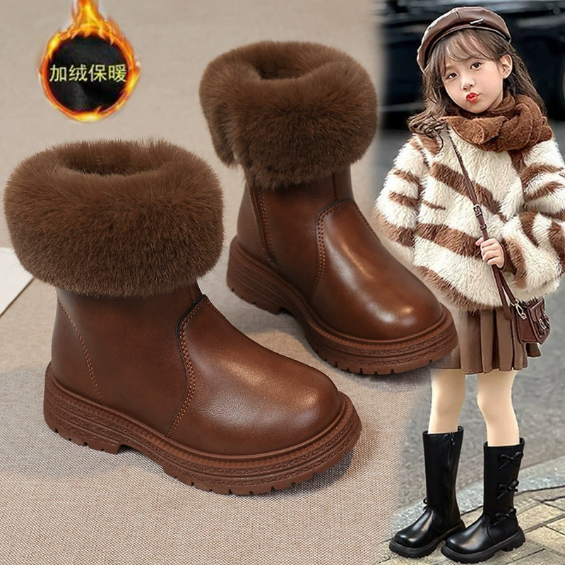 Сапоги моды для девочек внешней торговли 2024 осенние и зимние модные модели