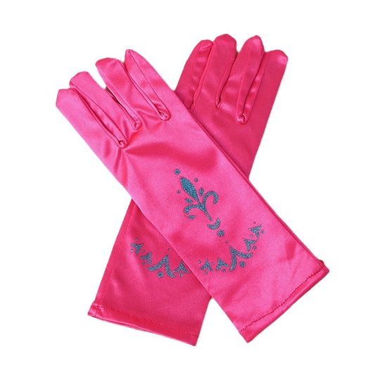 Cross-border Europe and the United States Hot Selling Printed Ice and Snow Aisha Children's Stage Performance Princess Dress Accessories Satin Gloves