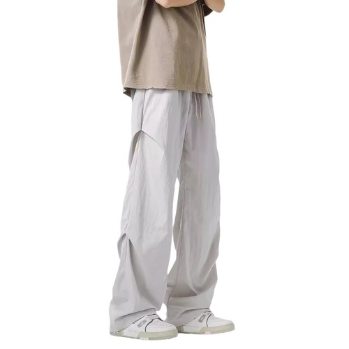 American-style paratrooper pants for men, summer thin loose trendy brand work casual pants, outdoor ice silk quick-dry wide-leg pants