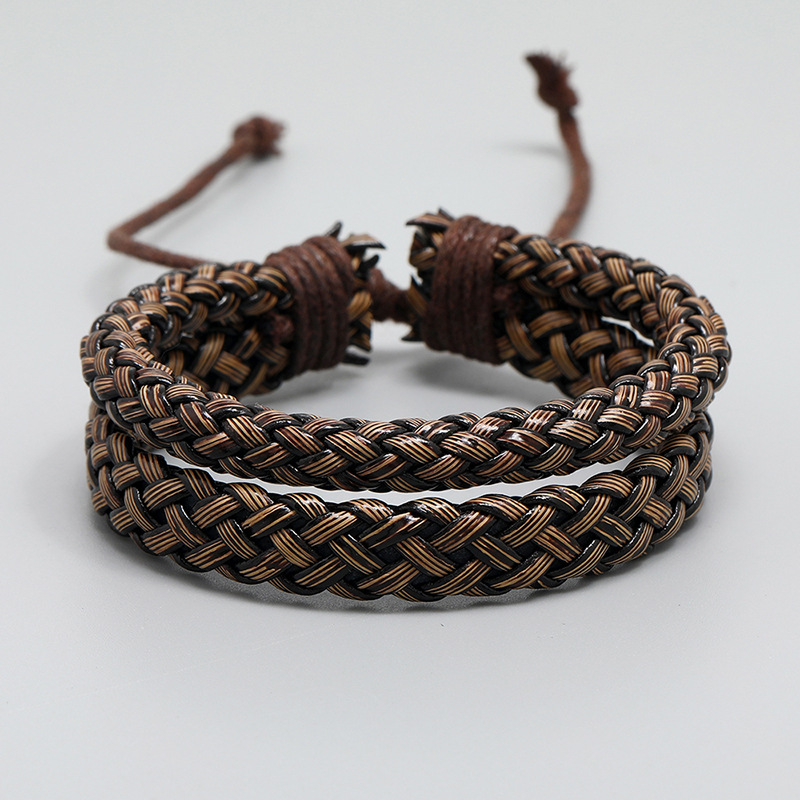 retro woven leather bracelet simple menu0027s bracelet jewelry