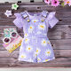 25 Amazon Foreign Trade Summer Children's Wear Multicolor Short-sleeved Hassan Full Printed Pattern Strappy suit presale