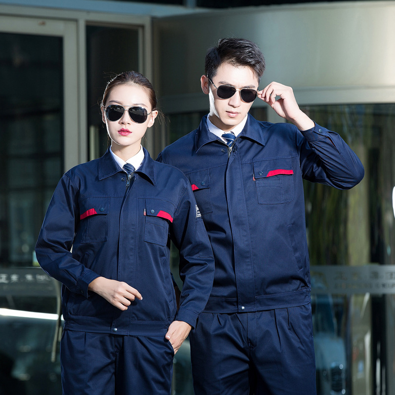 防靜電工作服套裝男加油站工作服春秋長袖工裝化工燃氣電工勞保服