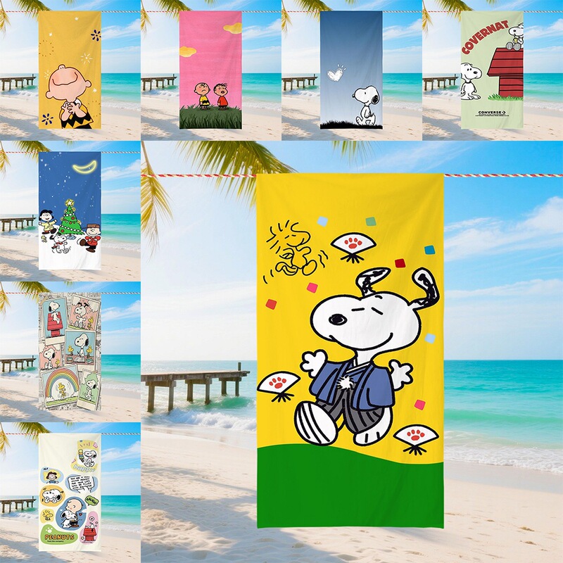 Cross-Border Popular Snoopy Microfiber Beach Towel Cartoon Children's A-Class Beach Bath Towel Summer Seaside Towel Cross-Border Popular Snoopy Microfiber Beach Towel Cartoon Children's A-Class Beach Bath Towel Summer Seaside Towel