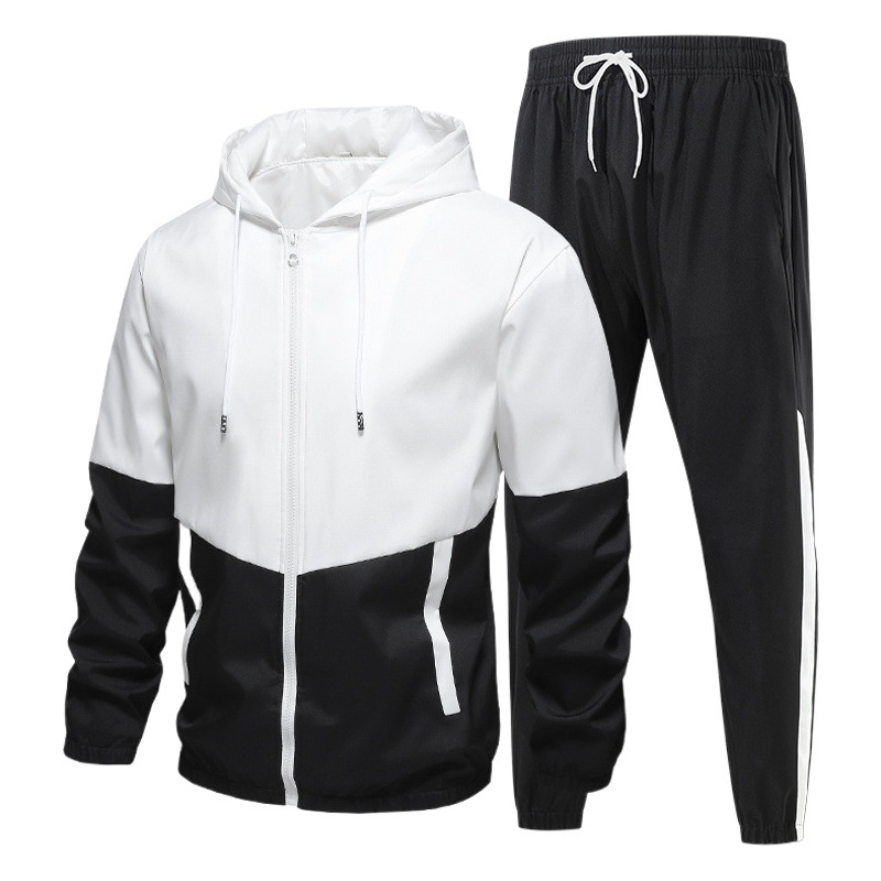 Otoño e invierno traje deportivo con capucha de dos piezas para hombres nuevo suéter de moda casual juvenil chaqueta de hombre transmisión en vivo