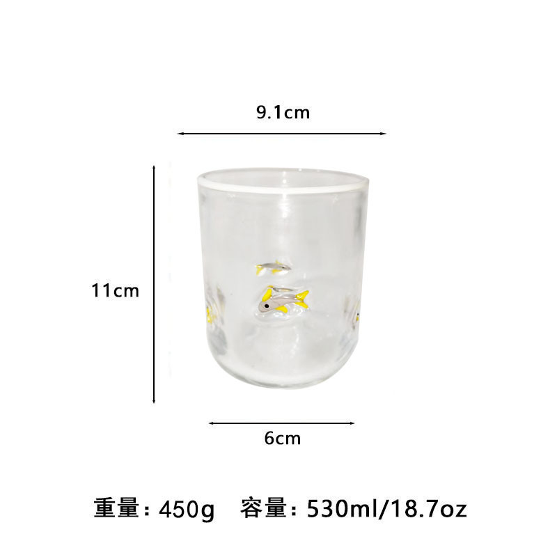 中古人工开口贴片水晶玻璃杯樱桃草莓压花贴片装饰饮品咖啡杯|undefined