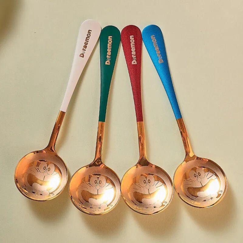 Stainless Steel Starbucks Spoon Dingdangmao Household Premium Spoon Creative Ins Korean-Style Small Spoon Cute Goddess Spoon Adorable