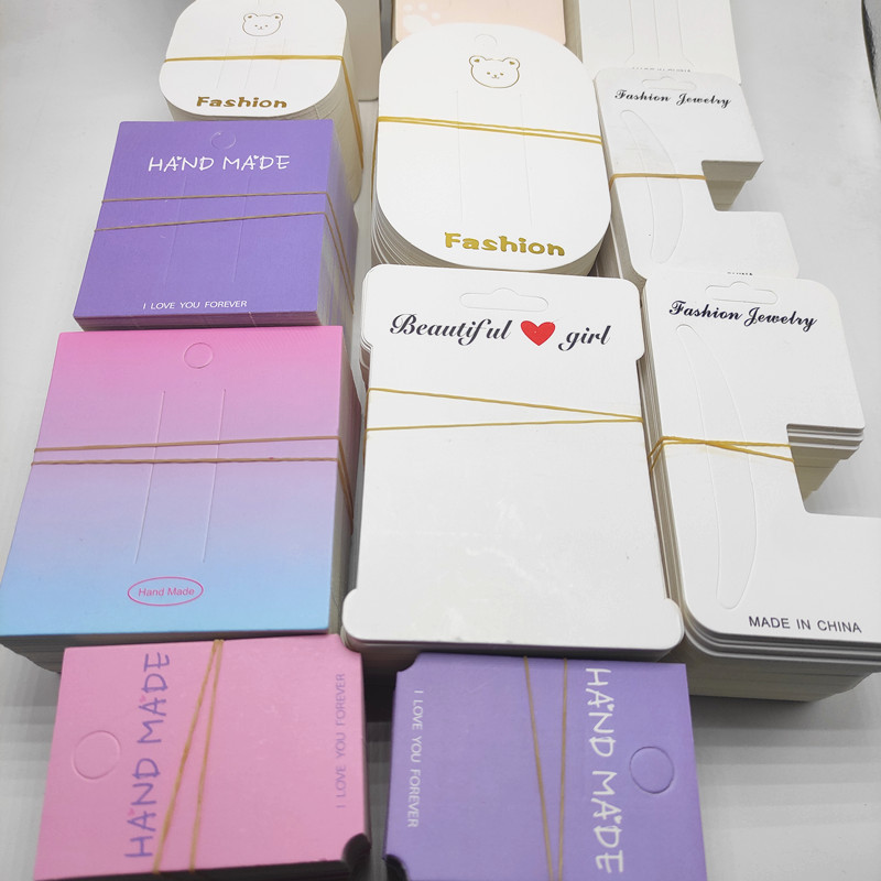 100 hojas de un paquete de tarjetas de horquilla, tarjetas de clip largas y cortas de estilo coreano, tarjetas de papel de cartón con clip para puestos callejeros