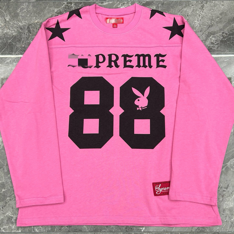 Cross-Border High-End Version Sup×Play Trendy Round-Neck Long-Sleeve T-Shirt Digital Football Jersey Unisex Base Layer Shirt