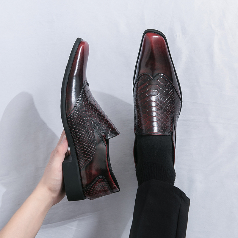 Zapatos de hombre Bloc, zapatos de altura baja, zapatos casuales de estilo de hombre, zapatos de cuero de punta de otoño de 2024