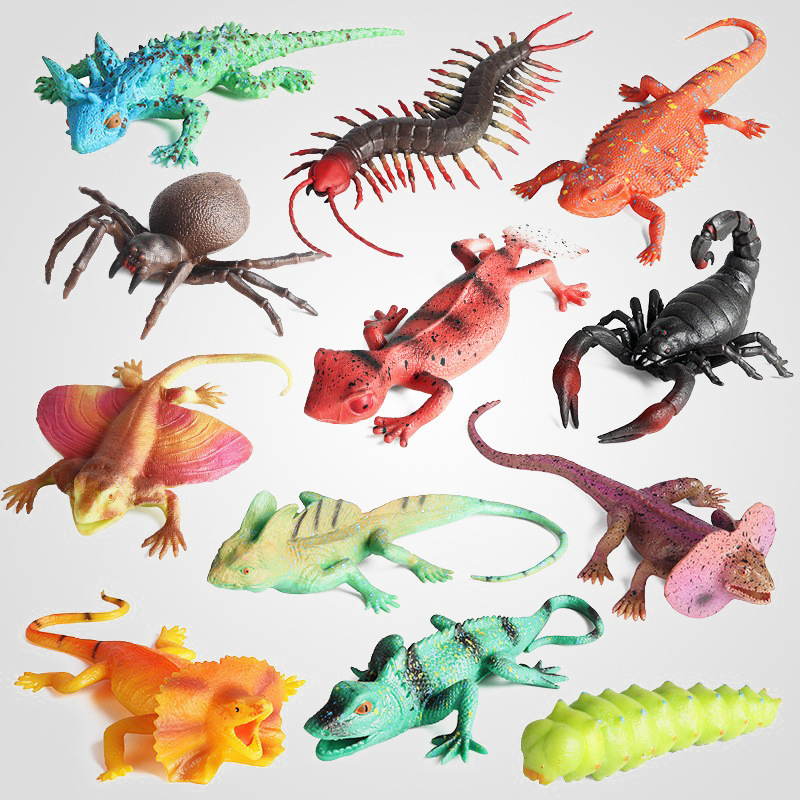 Children's TPR Soft Pressure Relief Toy Simulation Reptile Model Lizard Centipede Scorpion Festival Prank Prop
