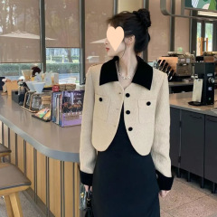 フレンチスタイルショートコート女性用2025秋冬新作韓国風ゆったり高級セレブ気質トップス