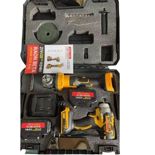 大容量锂电电动扳手锂电角磨机跨境款扳手角磨机两件套套装