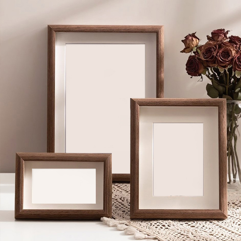 Square Wooden Photo Frame for Tabletop or Wall Hanging 5inch 6inch 7inch 8inch A4 Photo Wall Decorative Picture Frame Empty Frame Cardboard Photo Frame