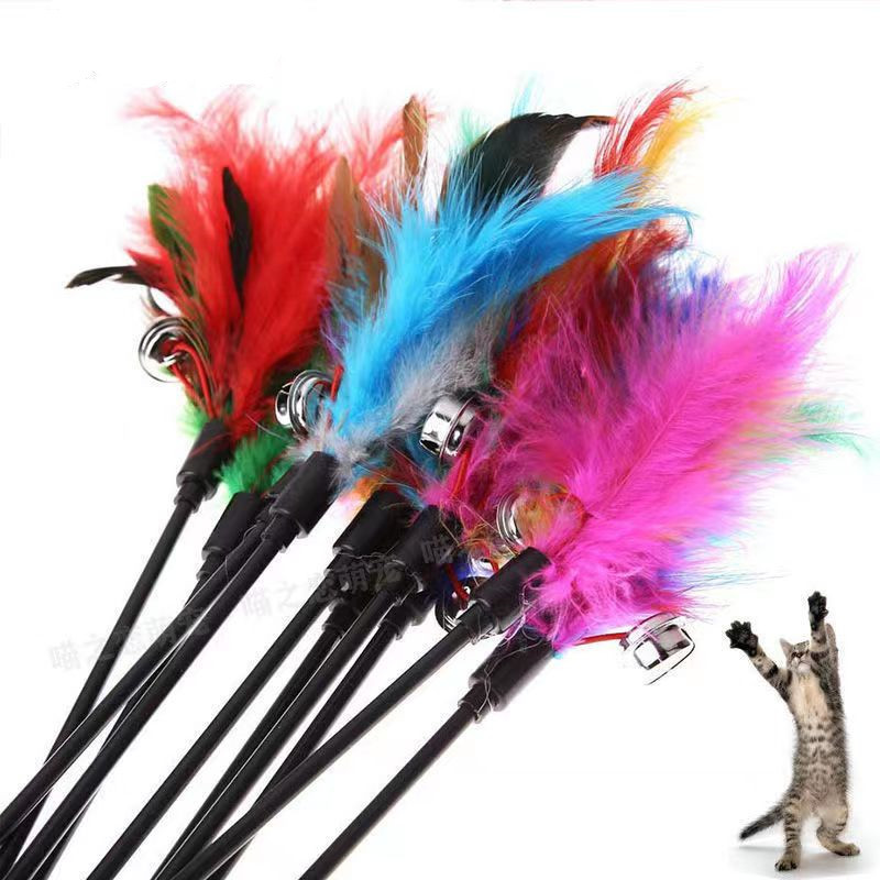 Gato juguete divertido gato palo campana pluma gato divertido palo de pesca artefacto divertido gato Polo gato divertido palo juguete para mascotas