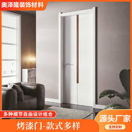 实木烤漆门厂家直销家用卧室隔音奶油风复古烤漆门实木复合烤漆门