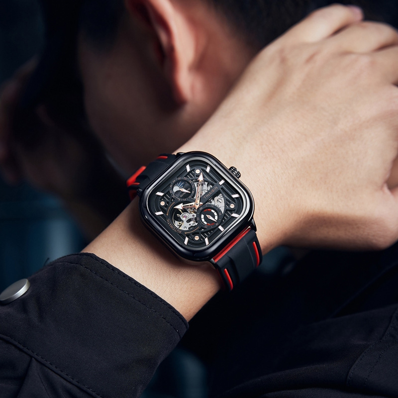 Men's Watch Fully Automatic Mechanical Waterproof Fashion Trend Hollow Watch