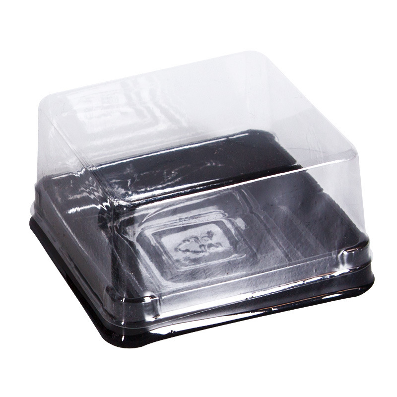 Tapa de plástico cuadrado redondo blister caja yema de huevo caja de la torta titular de la torta de Luna snack caja de nieve caja de belleza 50 piezas