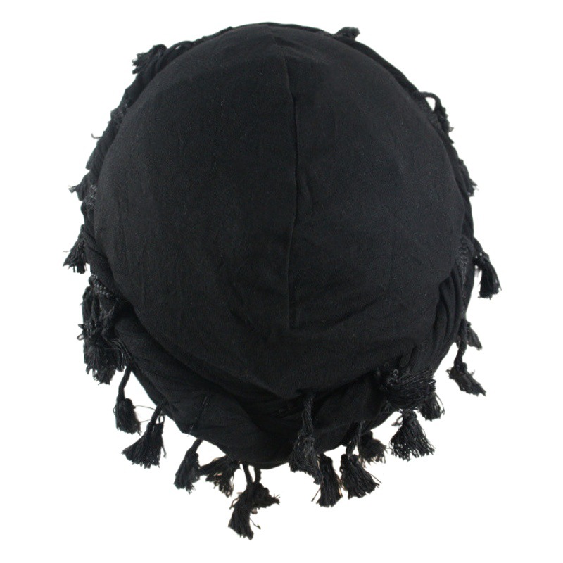 Cross-border New Products European and American Men's Sedin Lined Pullover Cap Tassel Edge Tapis Cap Women's Personalized Hair Care Twisted Tail Cap
