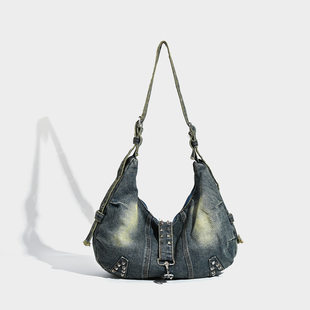 (Cross-border trading), trend brand capacious denim one-shoulder bag, shoulder bag, American style