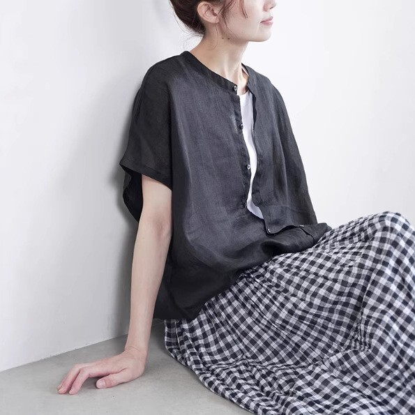 Mix and Match 11,000 Yen 2025 Spring and Summer New Japanese Expensive Brand Cool Loose and Elegant Linen Shirt