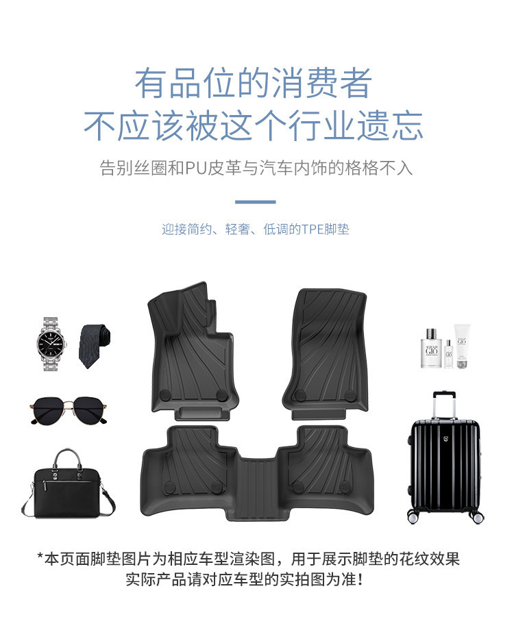 Suitable for 23-25 Models of Mercedes-Benz Glc Car Floor Mats, Fully Environmentally Friendly Tpe Floor Mats, Trunk Mats, Seat Back Cushions