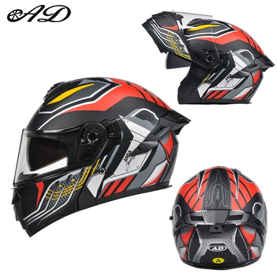 Certified Open-Face Helmet, Motorcycle Safety Supplies - mecha-black-and-red-3c-certification-class-a-high-definition-mirror-m-suitable-for-head-circumference-57-58