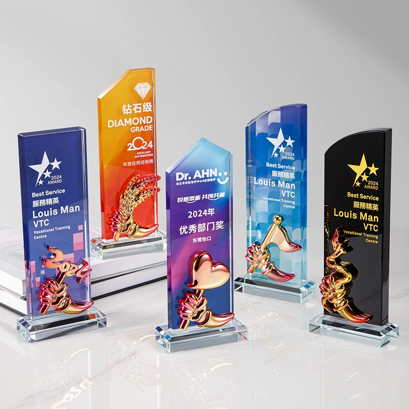 Кристальный трофей на заказ для спортивной компании, школьных детских соревнований, креативный лезвие, красочный трофей из смолы на заказ