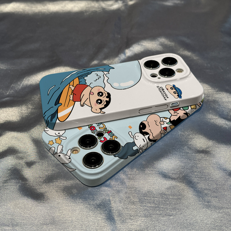 For iPhone16promax phone case new cartoon 13/12/11/xsmax all-inclusive film crayon small new