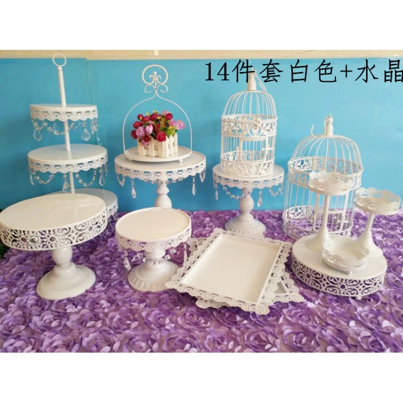 Tabla de postres de boda portapaste combinación set set de hierro forjado europeo 13 piezas set de decoración de bandeja West Point image 22