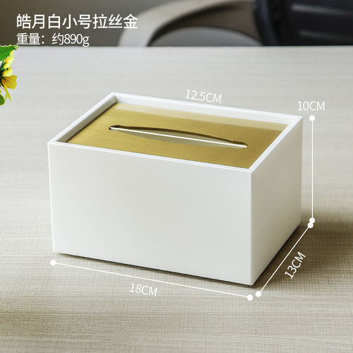 Wholesale stainless steel metal hand towel box tissue box light luxury household countertop bathroom European style ins