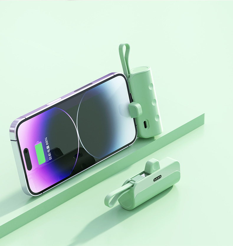 KC Mini Yüksek Kapasiteli Dahili Kablolu Kapsül Powerbank Taşınabilir Hızlı Şarj Mobil Güç Kaynağı Hediye Toptan Özel Üretim