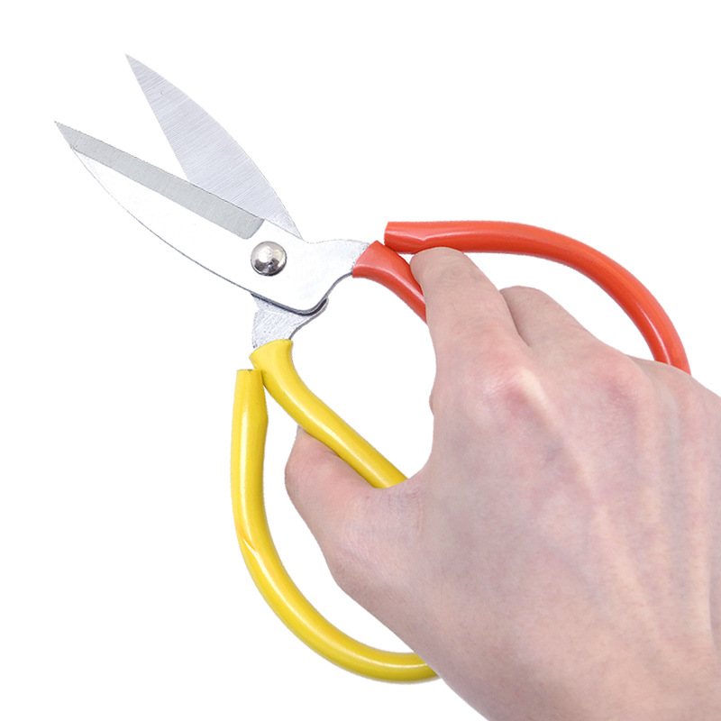 (2개) 산업 등급 전기 도금 큰 머리 가위 가정용 가위 민간 가죽 가위 재단사 가위 스테인레스 스틸 직선 곡선 가위