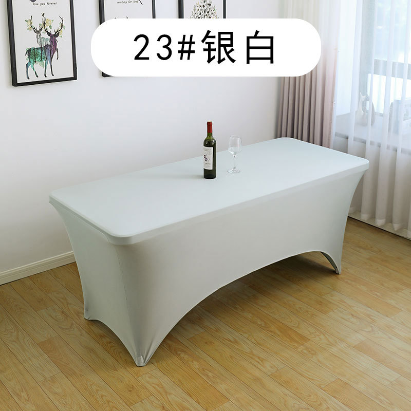 Cubierta de mesa elástica americana 4FT6FT para actividades de boda al aire libre Cubierta de mesa de cóctel de comercio exterior blanca y negra elástica rectangular