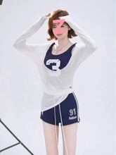 美式辣妹性感时尚运动套装女夏季防晒罩衫吊带背心上衣短裤三件套