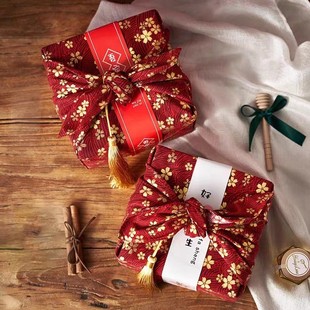 Wind Cherry Blossom Wind Lu Fu Wedding Accompanying Gift Wrap Sushi Zongzi Gift Box Wrapping Cloth Spot Supply
